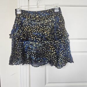 Shore Black Blue and Gold Polka Dot Ruffle Skort